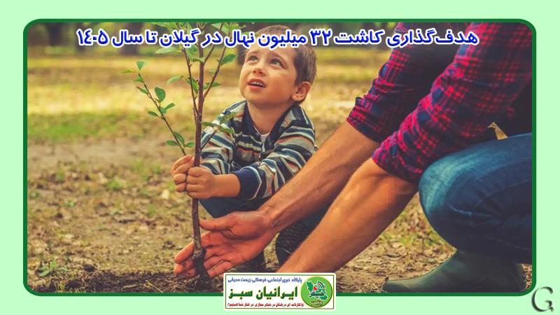 هدف‌گذاری کاشت ۳۲ میلیون نهال در گیلان تا سال ۱۴۰۵